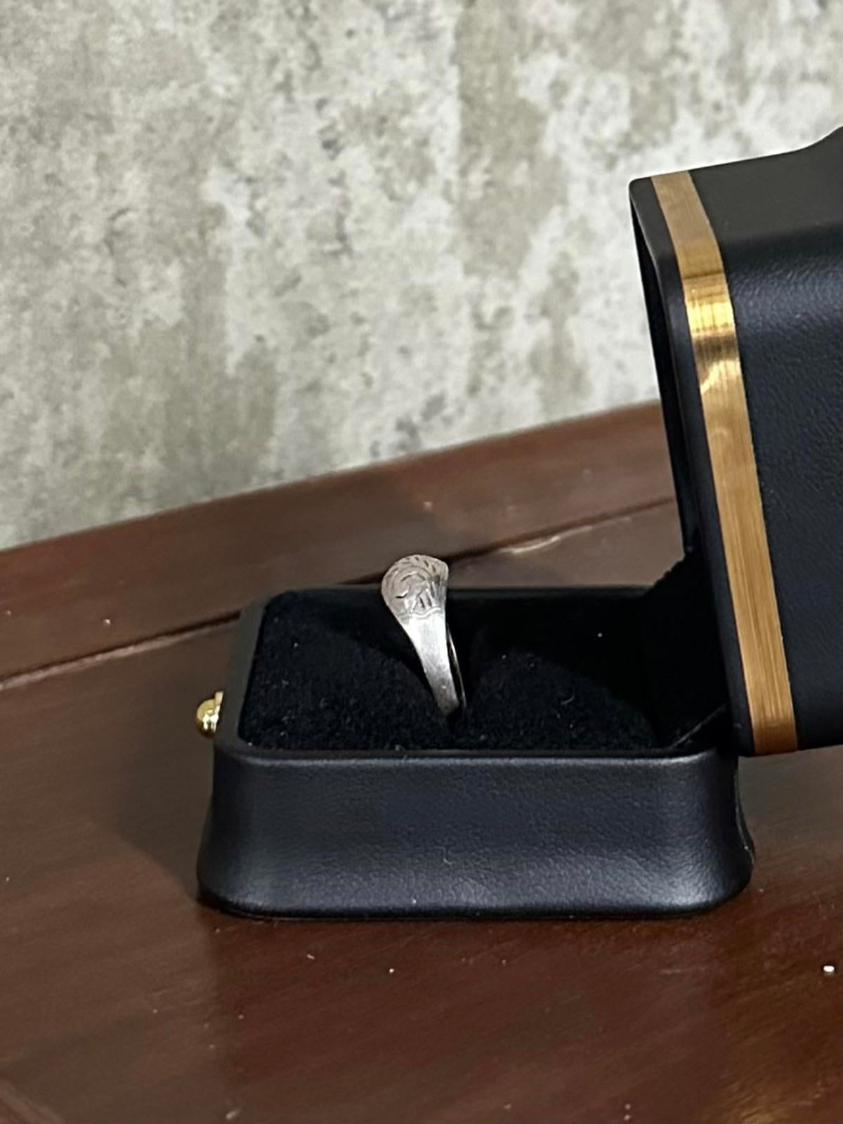 Vintage 925 Sterling Silver Hand Engraved Domed Ring US 6 1/2 Dainty