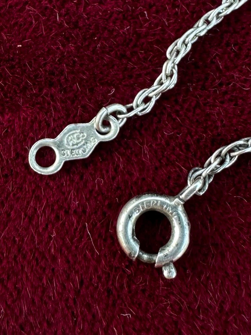 Vintage Sterling Silver Wishbone Luck Pendant Necklace 18.5”