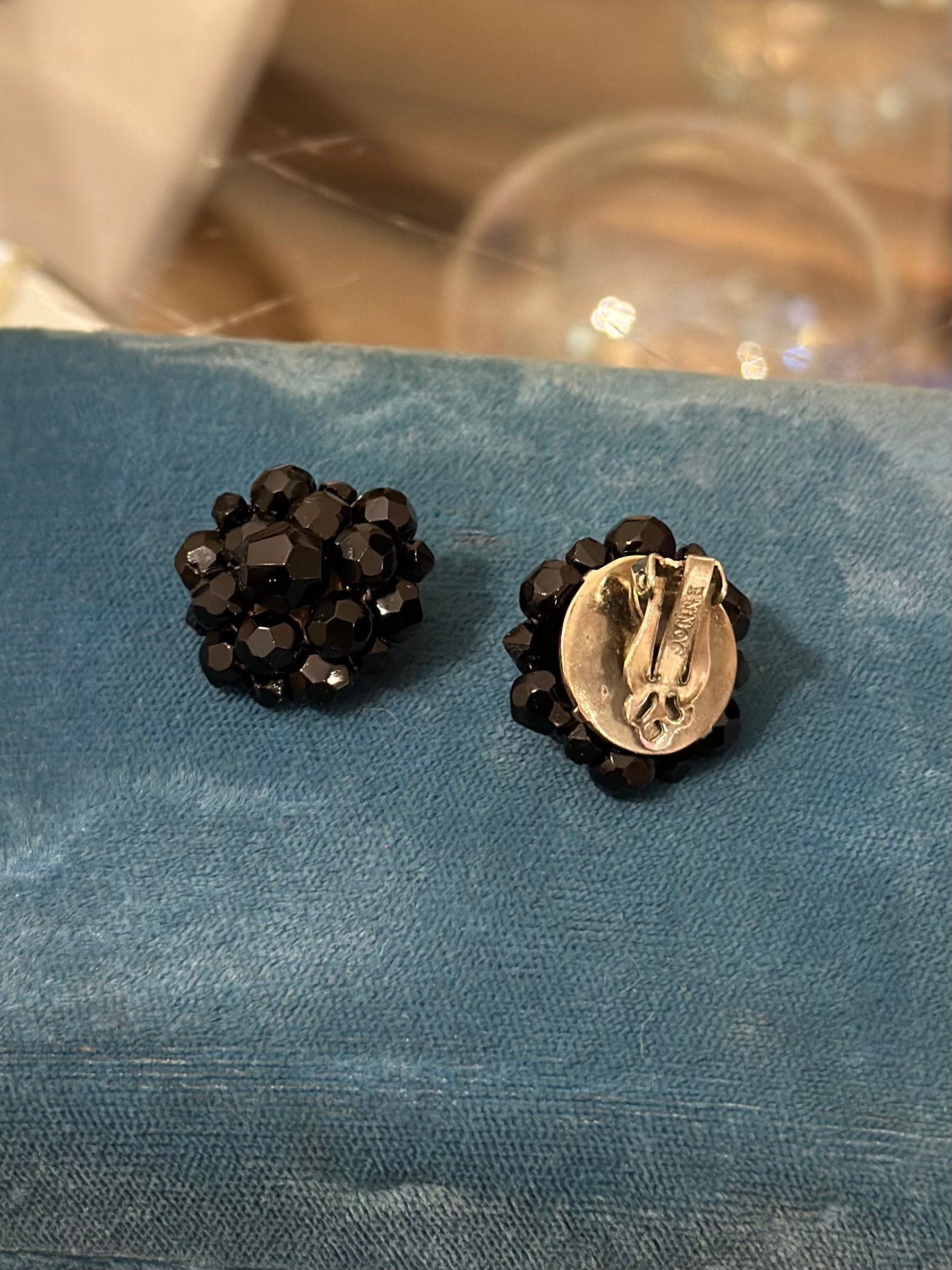 Vintage Midcentury 1960s Lot of 4 Assorted Signed & Unsigned Clip-on Earrings