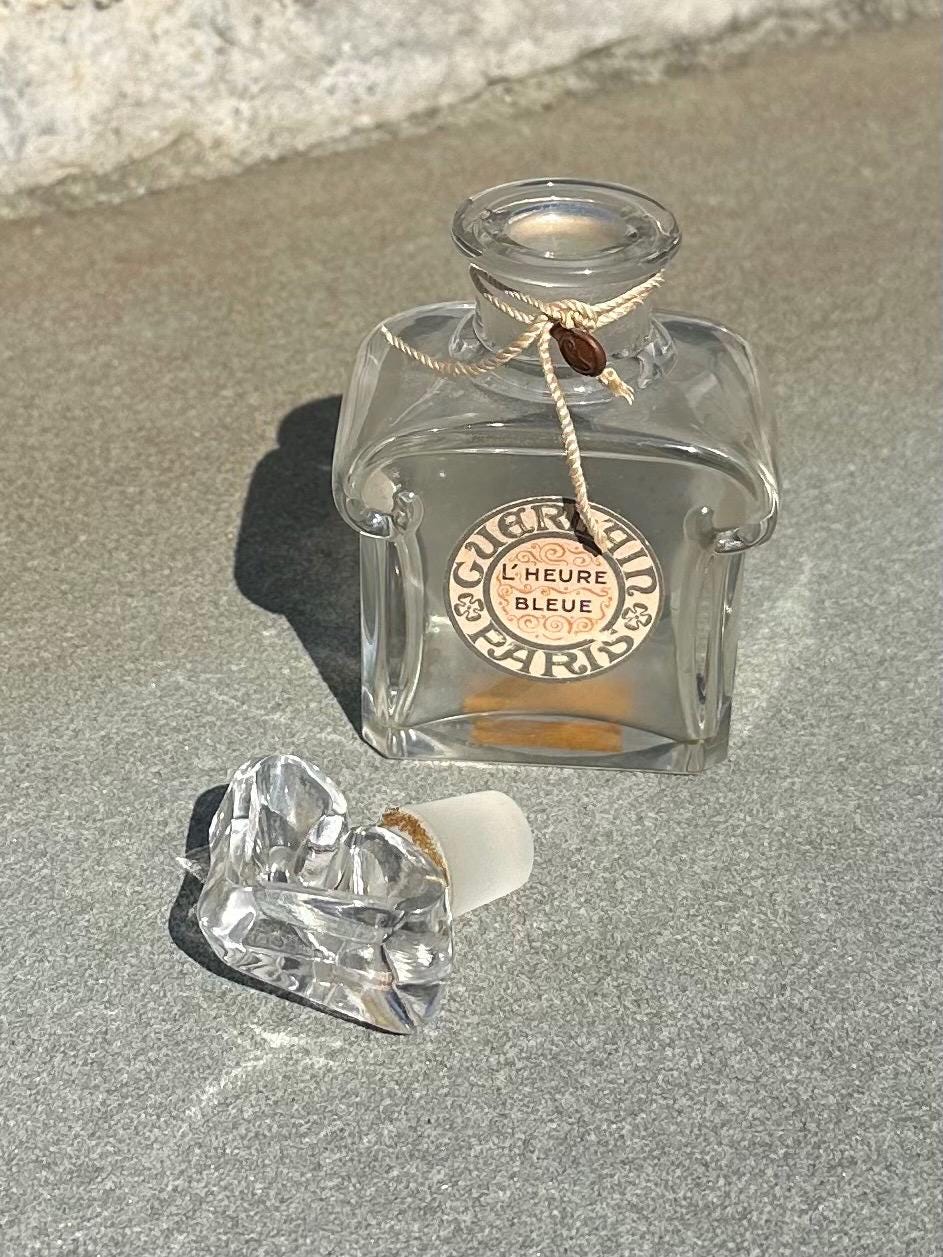 Vintage 1940s Guerlain Paris L'Heure Bleue Baccarat Perfume Bottle Made in France Empty