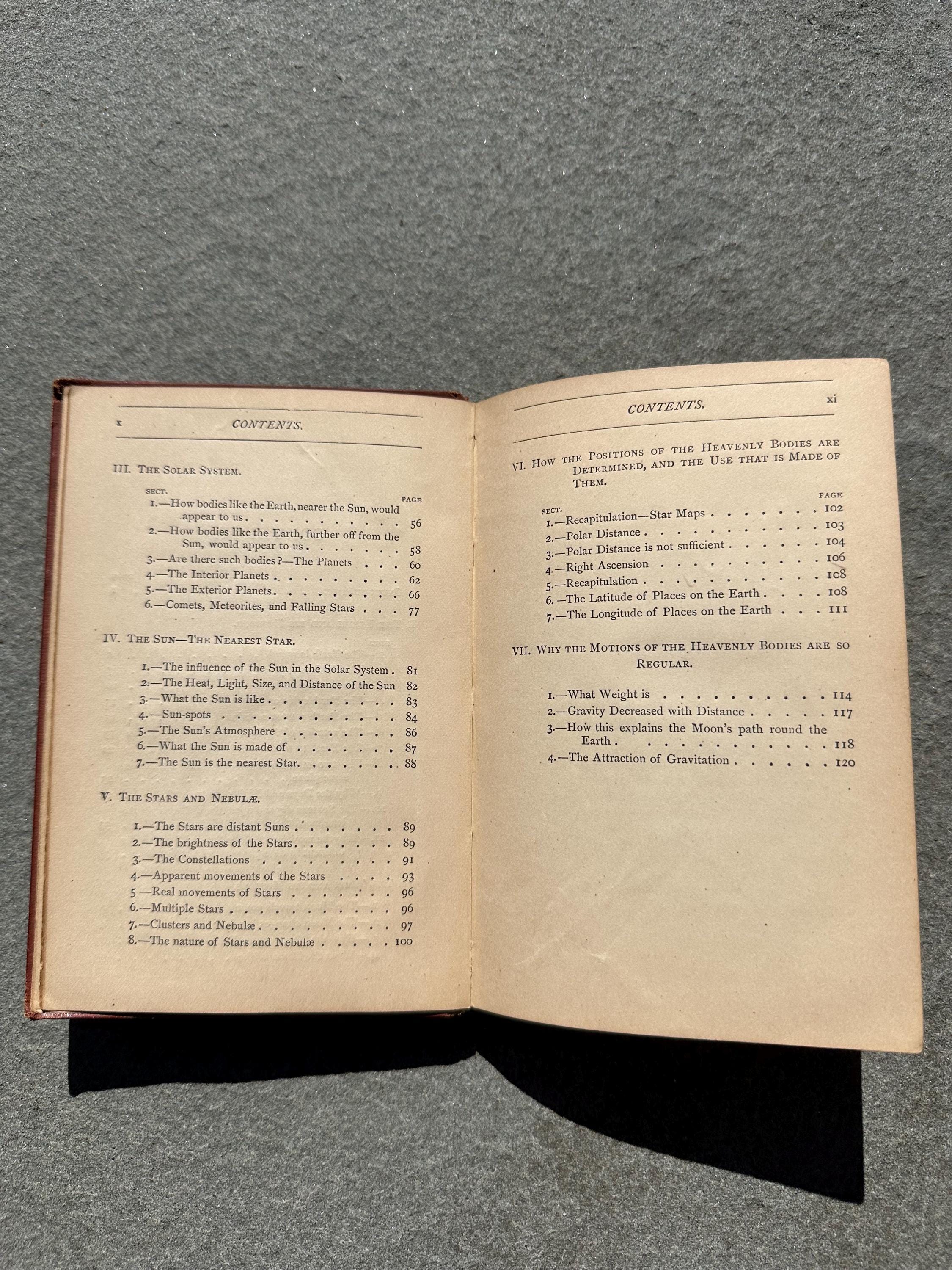 Antique 1877 Astronomy Science Primers Illustrated Hardcover Book by J. Norman Lockyer