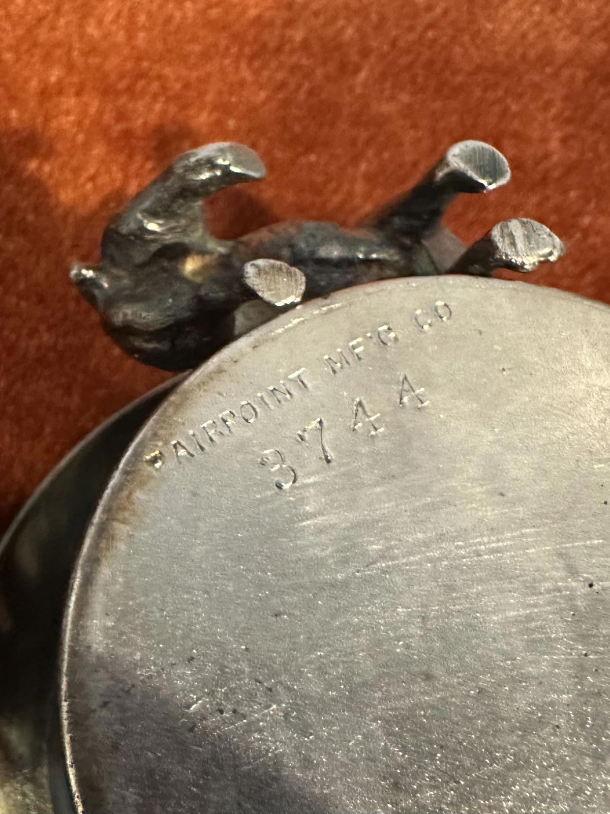 Antique Victorian Pairpoint Mfg Co. Silver Plate Figural Top Hat English Bulldog Toothpick Holder