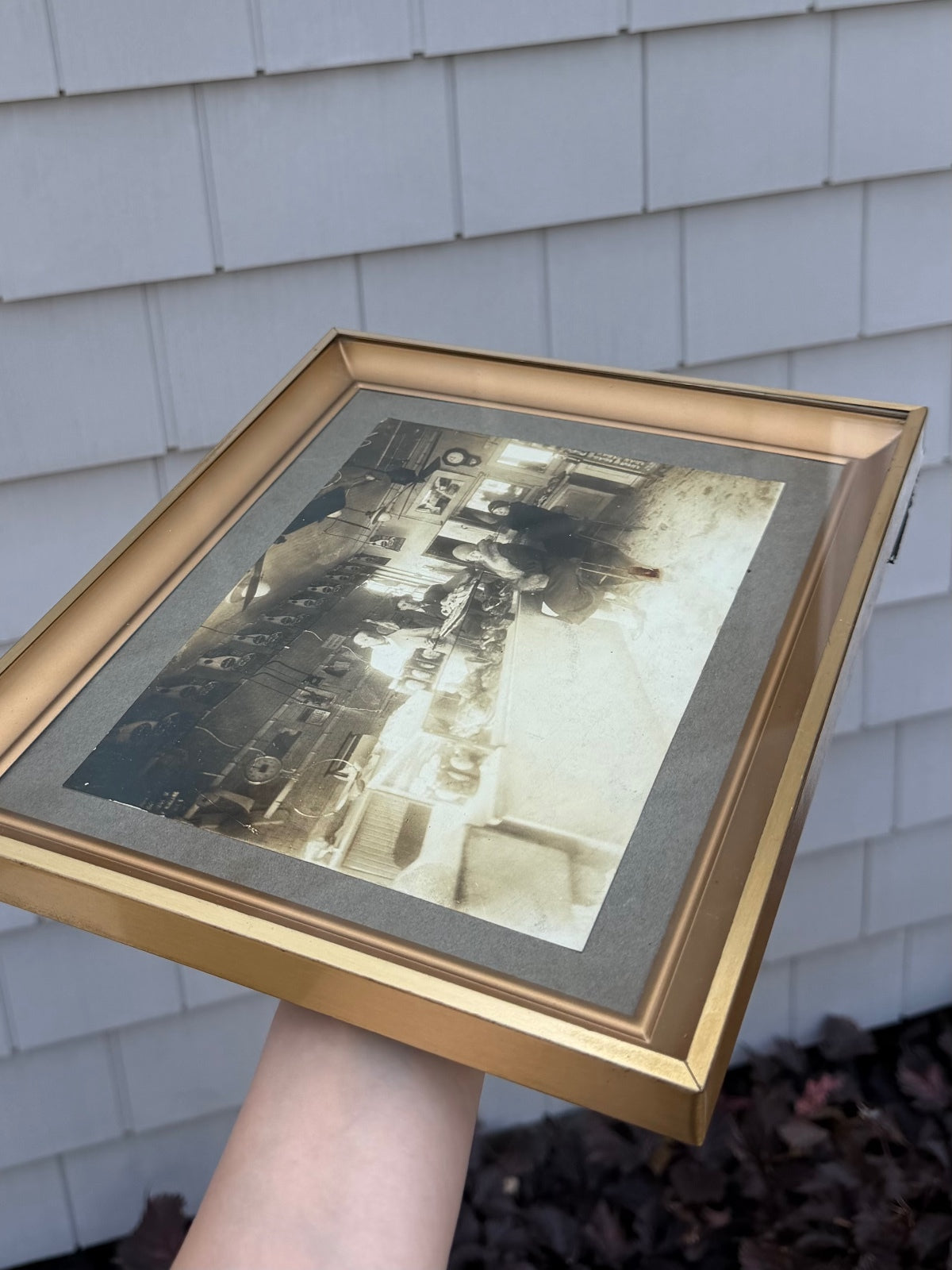 Framed Antique 1900s Cabinet Card General Store Interior Cumberland Market 9x11
