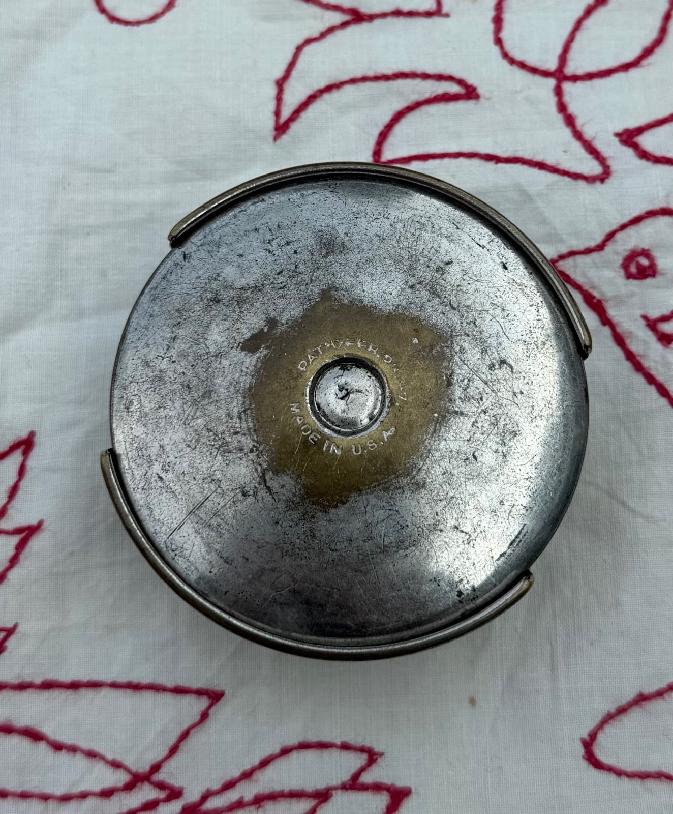 Antique 1897 Patented Metal Collapsible Cyclist Cup Scovill Manufacturing Co.
