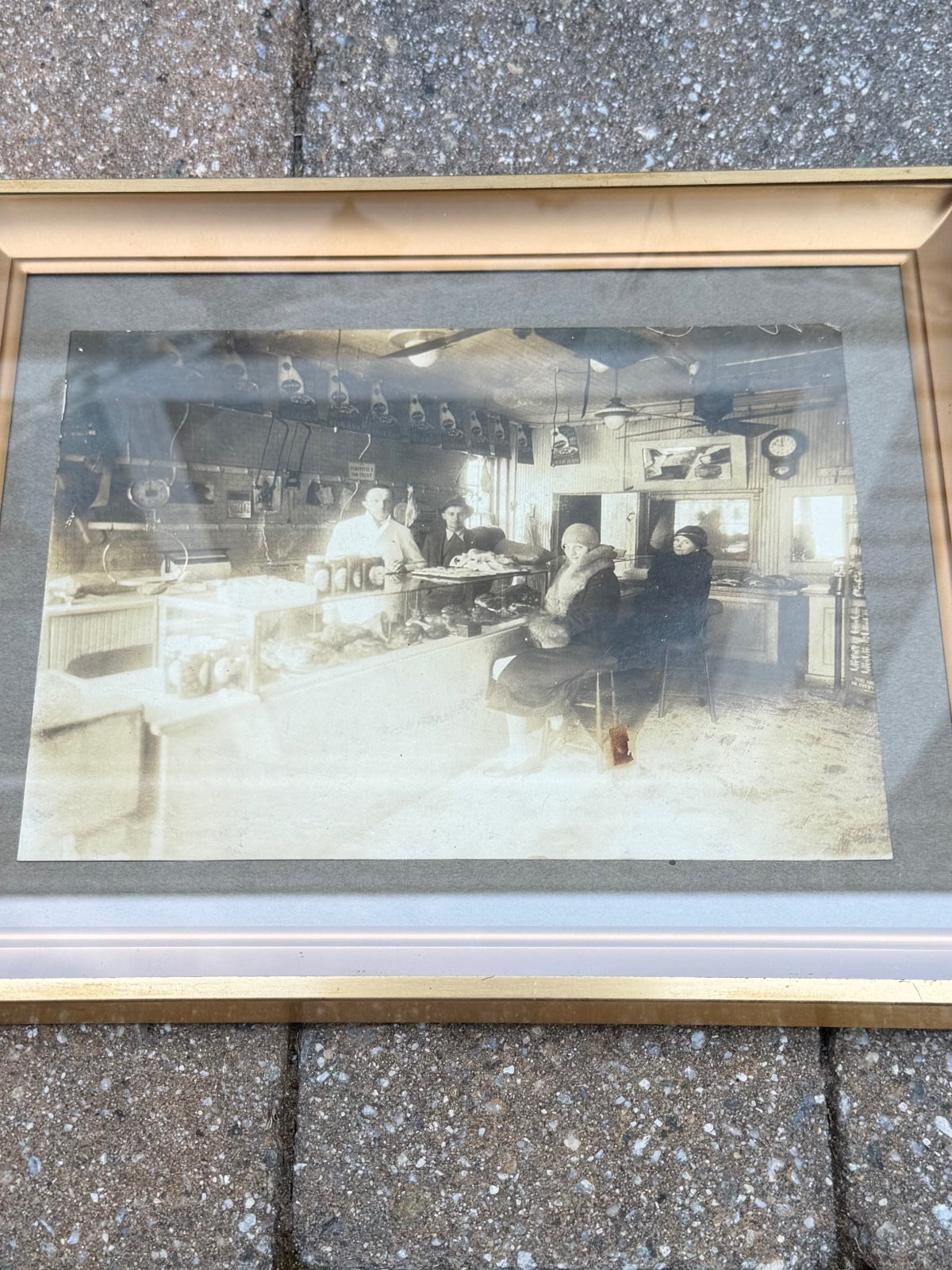Framed Antique 1900s Cabinet Card General Store Interior Cumberland Market 9x11