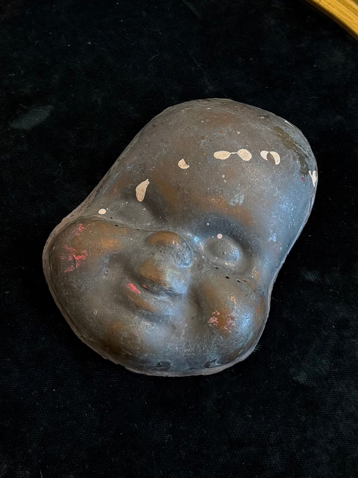 1940s 1950s Cast Metal Baby Doll Face Mold Creepy Industrial Oddity