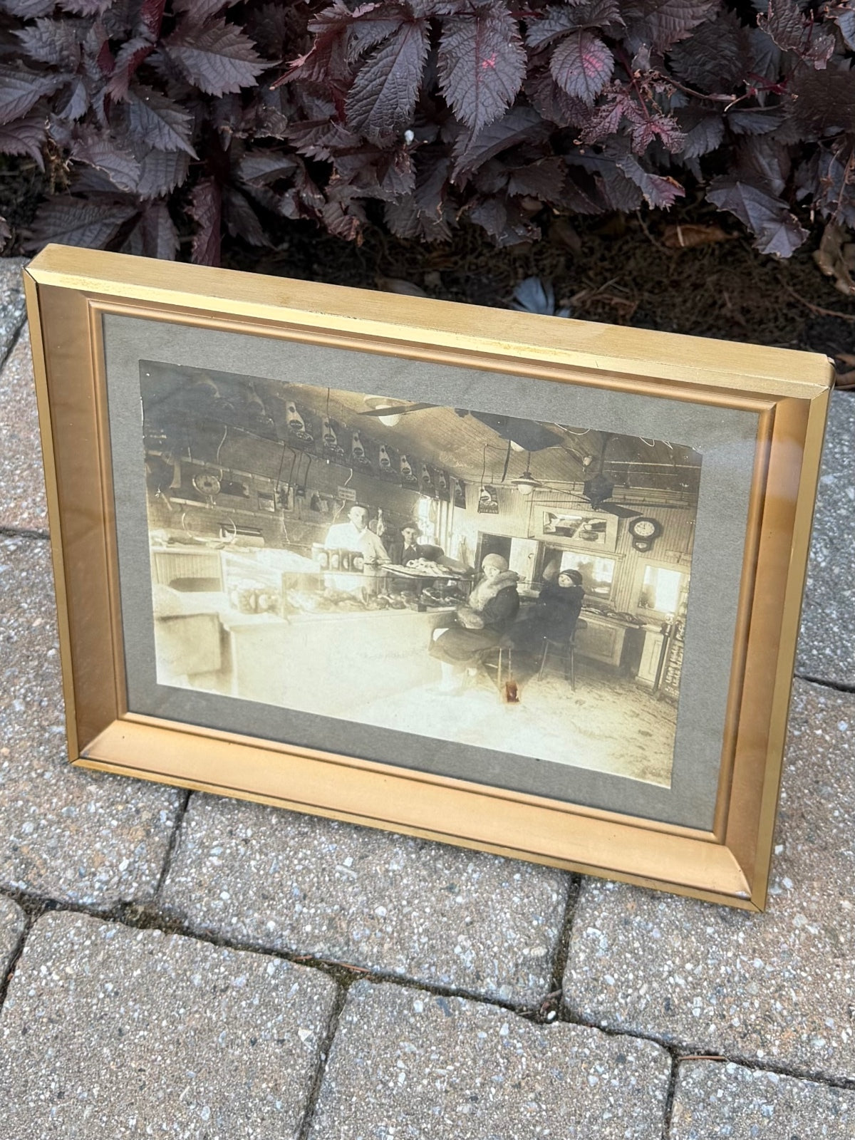 Framed Antique 1900s Cabinet Card General Store Interior Cumberland Market 9x11