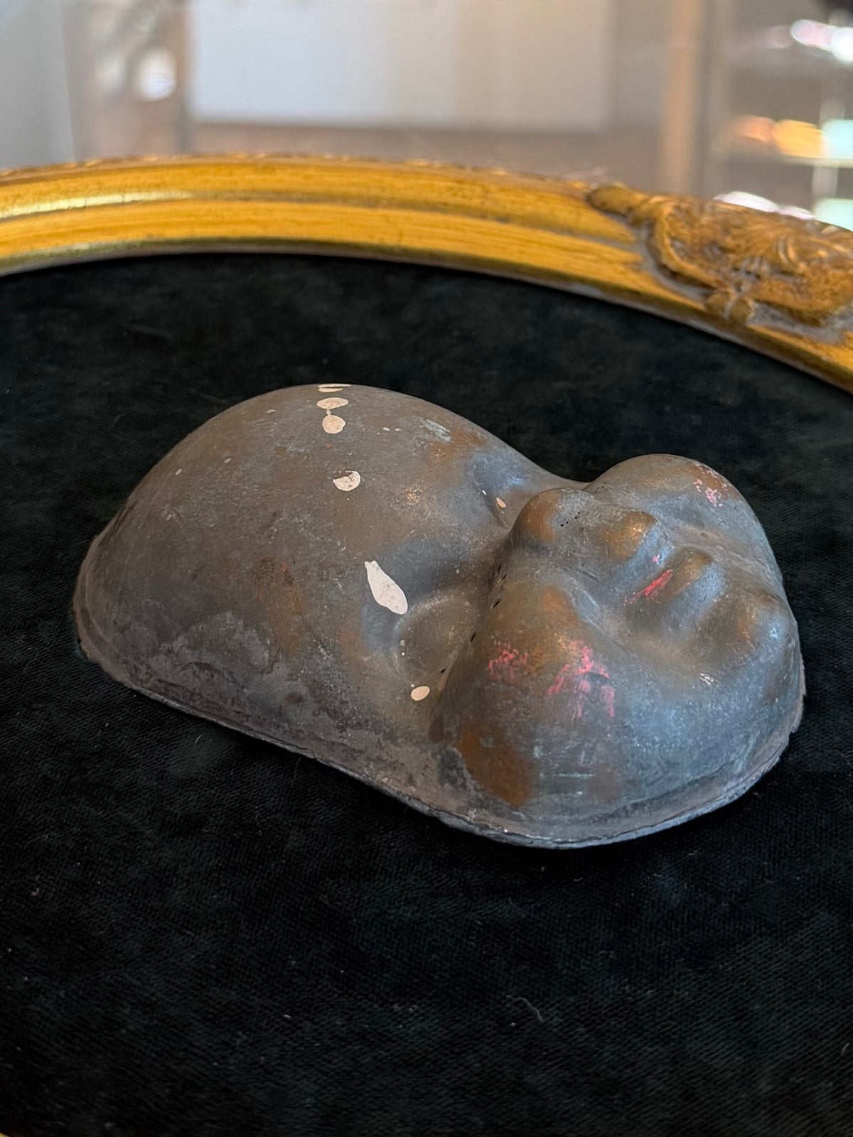 1940s 1950s Cast Metal Baby Doll Face Mold Creepy Industrial Oddity