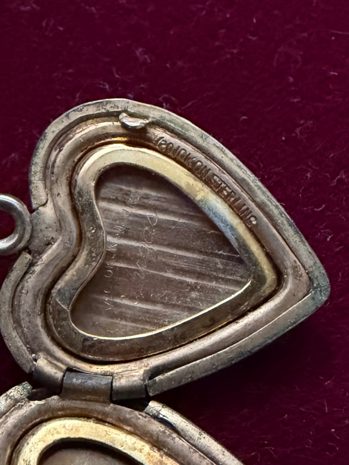 1940s Vargas 10K Gold over Sterling Silver Etched Heart Locket on 12K GF Chain Necklace 18.5"