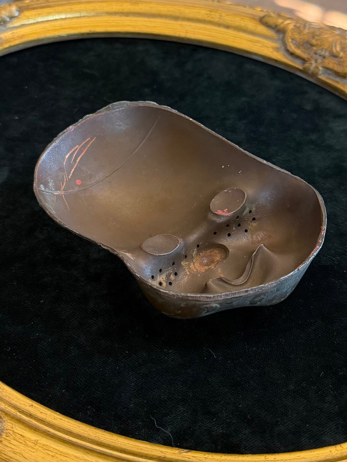 1940s 1950s Cast Metal Baby Doll Face Mold Creepy Industrial Oddity
