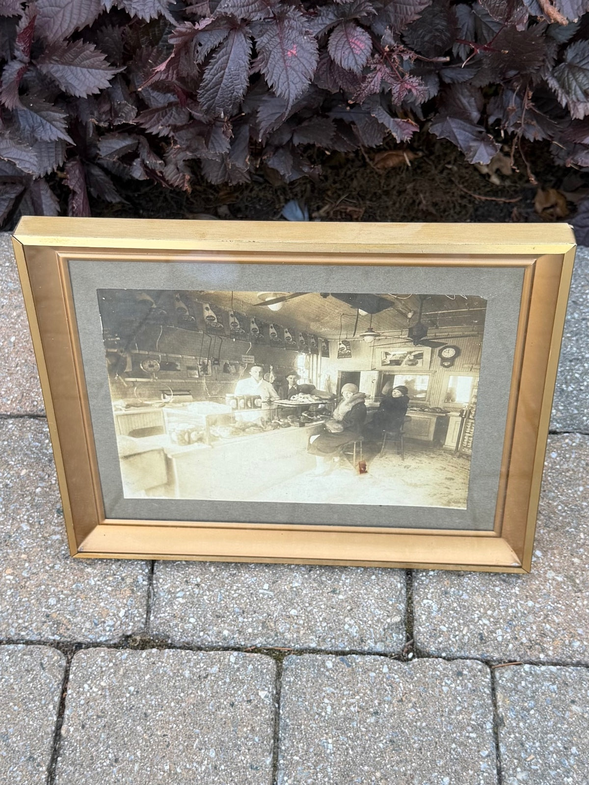 Framed Antique 1900s Cabinet Card General Store Interior Cumberland Market 9x11