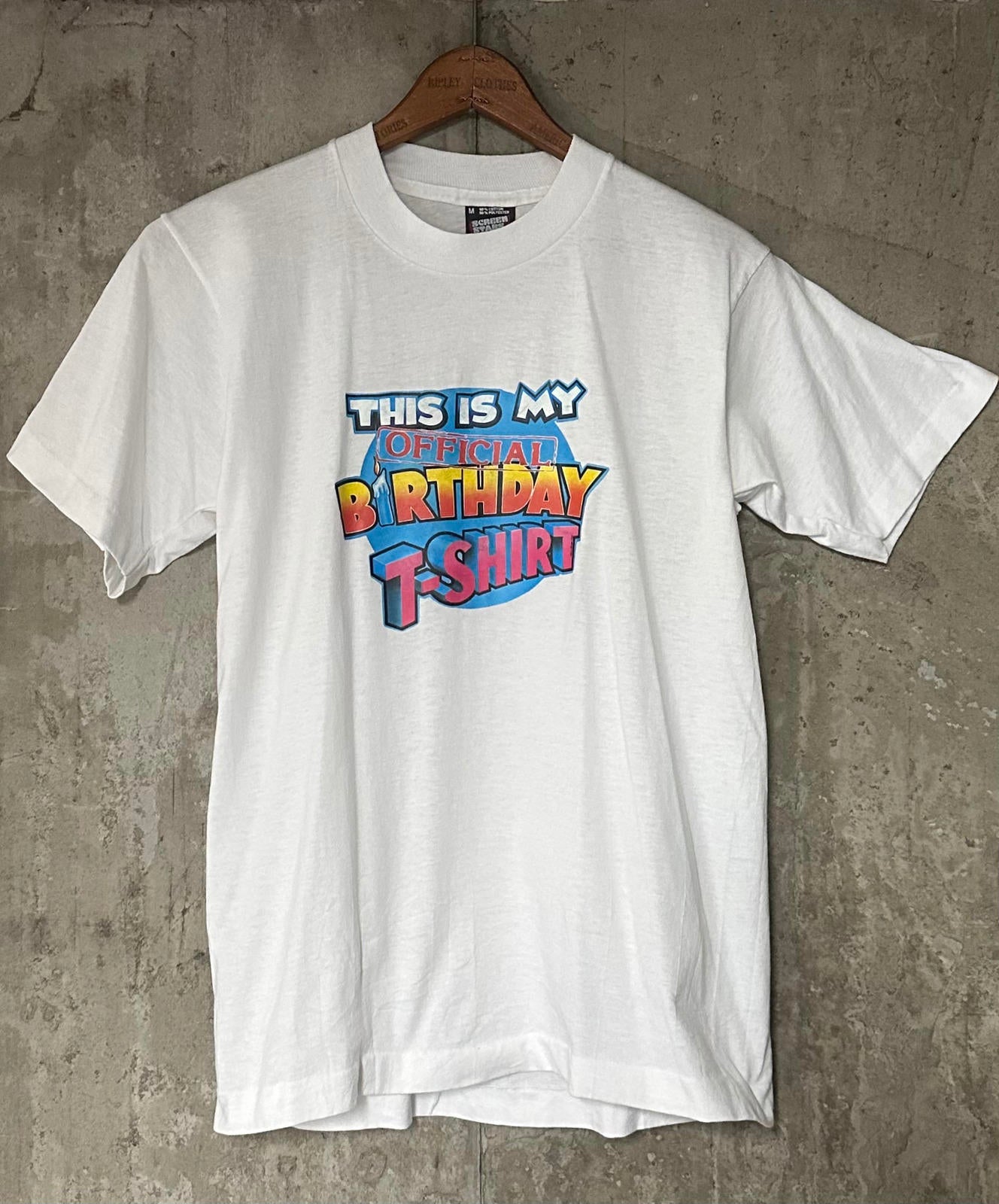 1990s Screen Stars This is My Official Birthday T-Shirt Single Stitch Tee