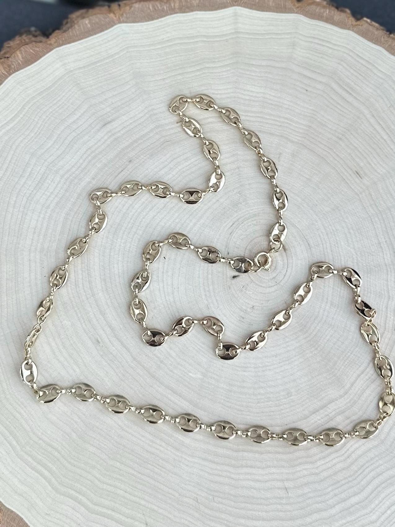Vintage Gold Tone Long Mariner Chain 26.25” Unique Layering Jewelry