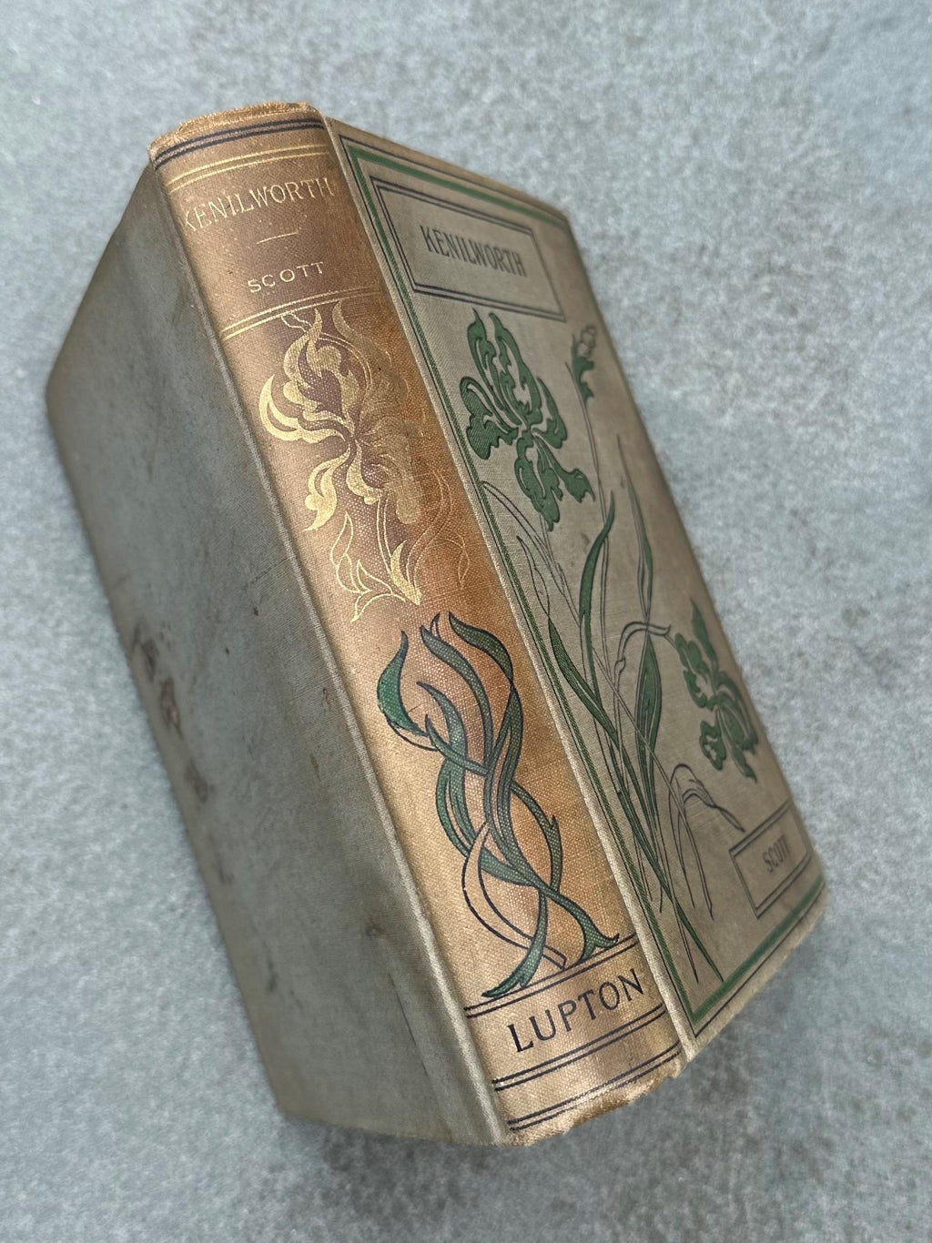Antique 1890s 1900s Kenilworth Romance Novel by Sir Walter Scott Hardcover Book F.M. Lupton Publishing Elite Series