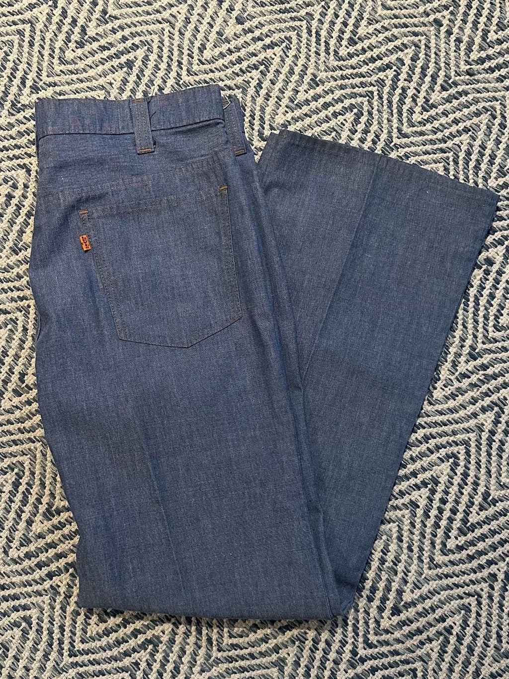 Vintage 1970s LEVI'S Gentleman's Jeans Orange Tab Lightweight Denim Straight Leg Trousers 34x29
