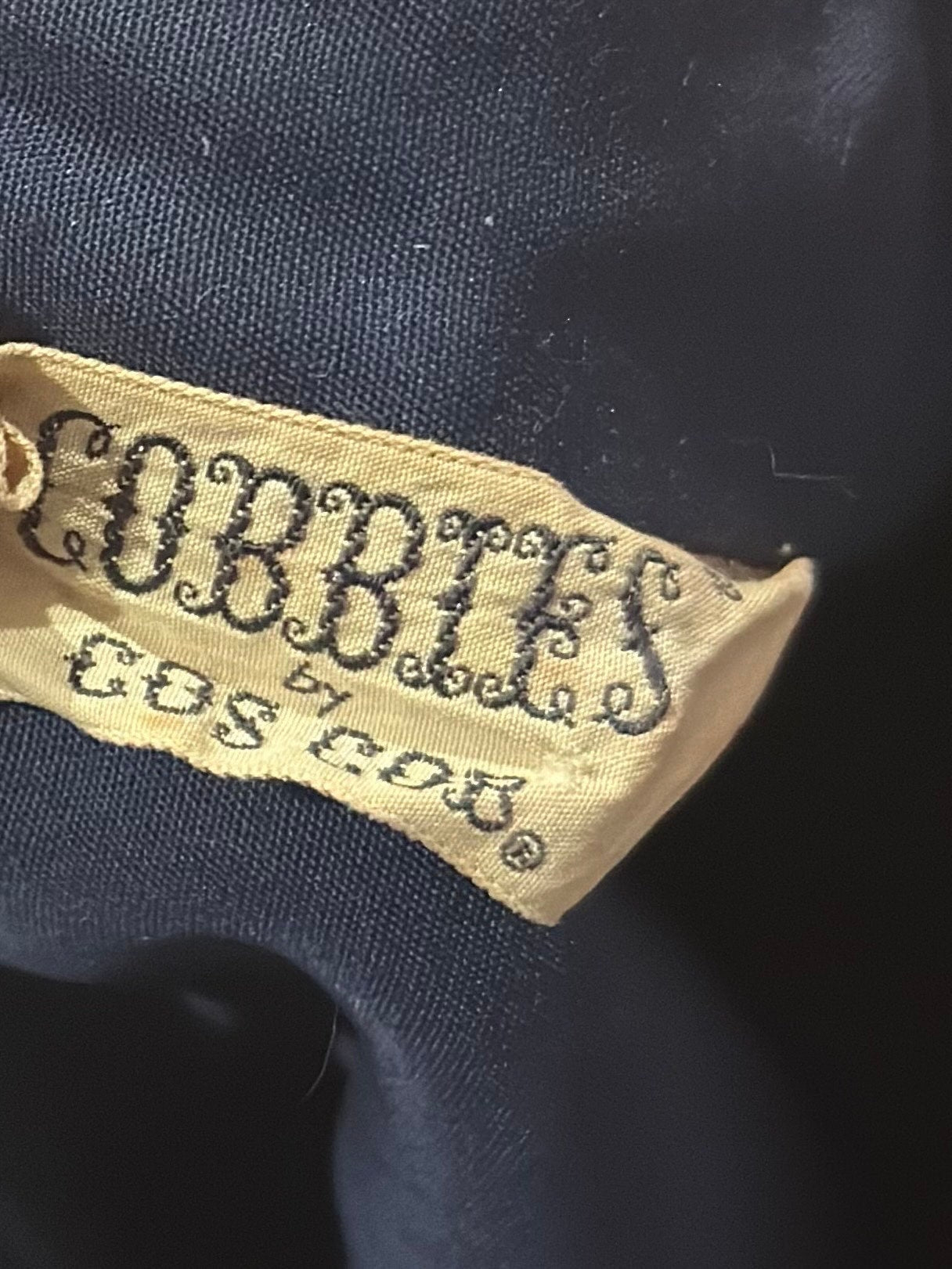 Vintage 1970s Cobbies by Cos Cob Navy Blue Collar Button-Up Women's Long Sleeve Shirt Dress