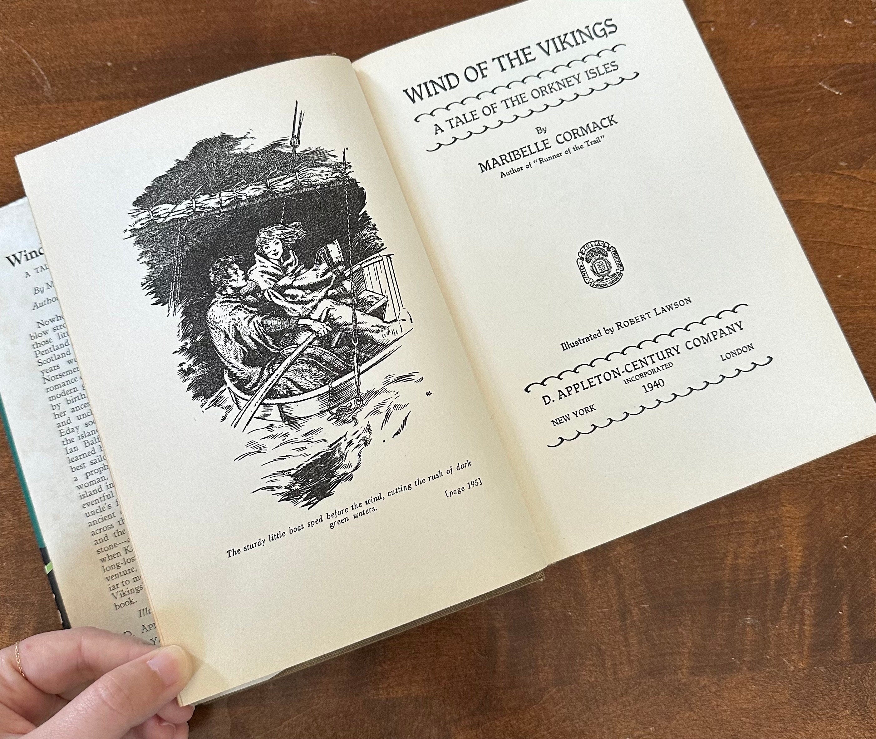 Vintage 1937 Wind of the Vikings A Tale of the Orkney Isles Hardcover Illustrated Book by Maribelle Commack