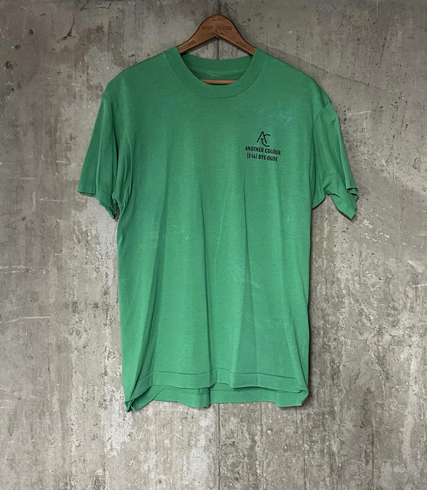 1990s Saturday Rock Rally 516-Bye-Dude Green Single Stitch Tee