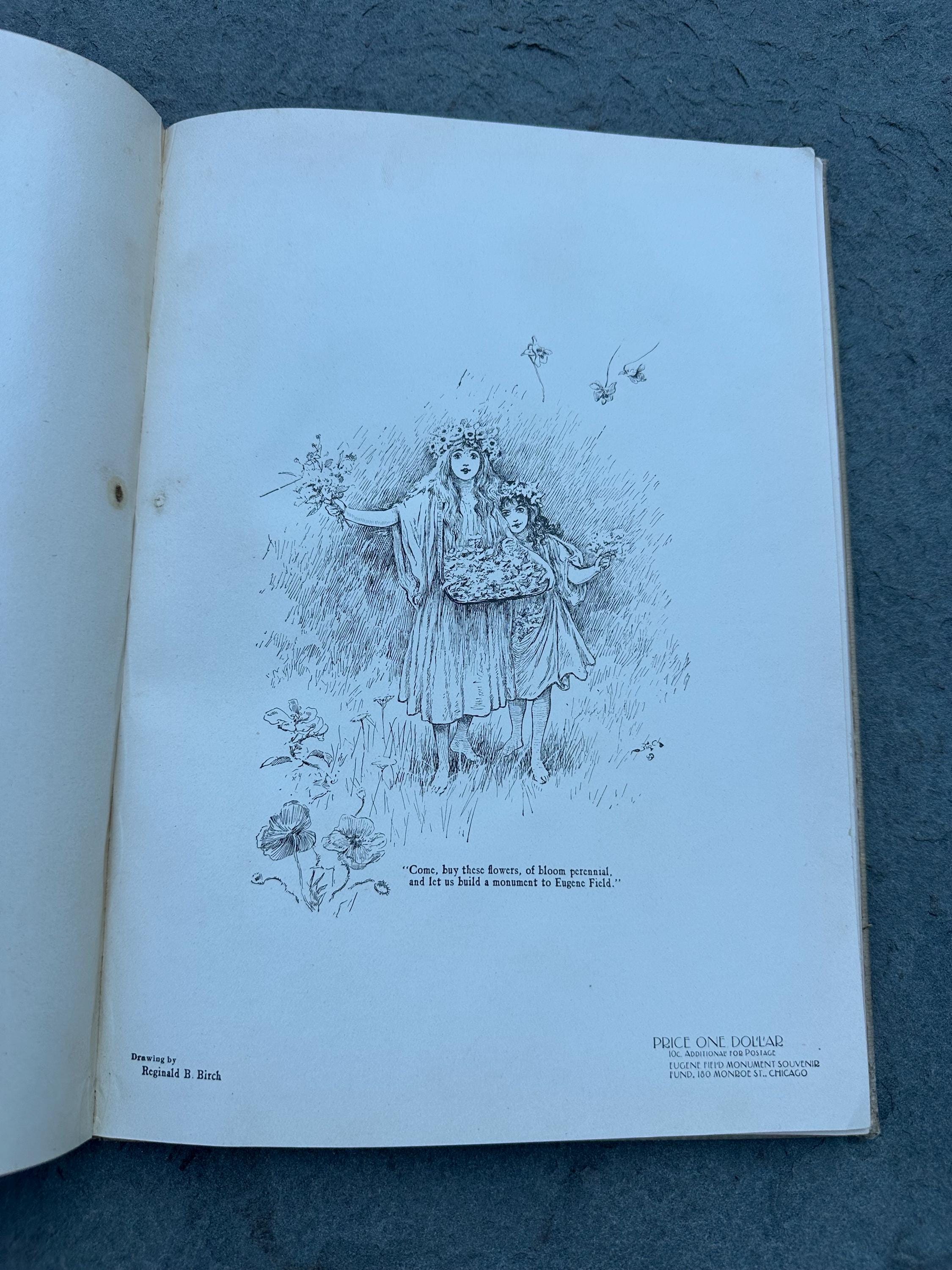 Antique 1896 Field Flowers Eugene Field Monument Souvenir Illustrated Hardcover Book