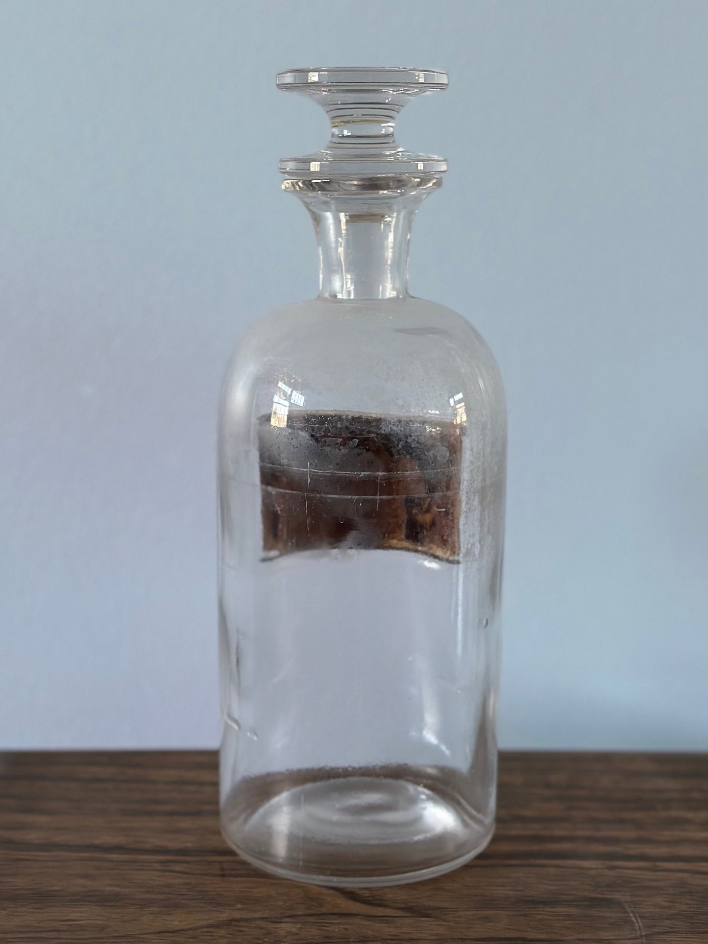 Antique Late 1800s Glass Apothecary Pharmacy Bottle SYR. RHEI Syrup Medicine