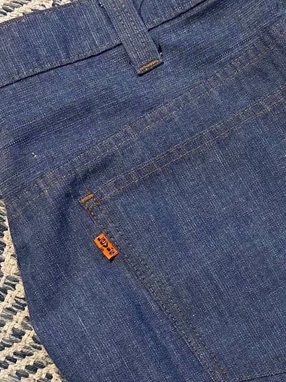 Vintage 1970s LEVI'S Gentleman's Jeans Orange Tab Lightweight Denim Straight Leg Trousers 34x29