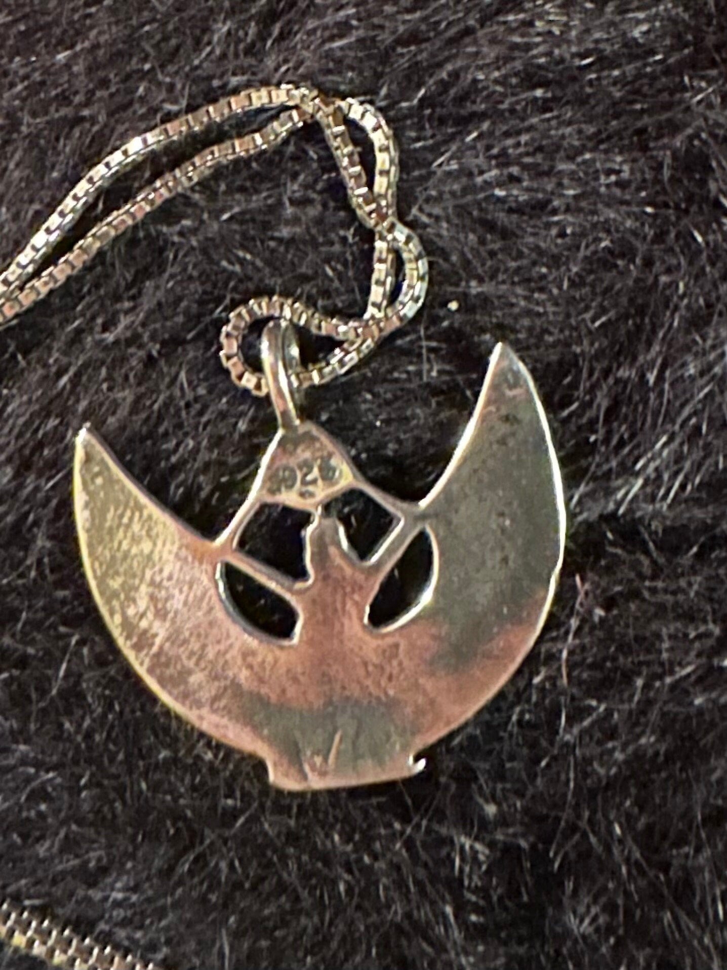 Vintage Sterling Silver Egyptian Revival Isis Goddess Pendant Necklace