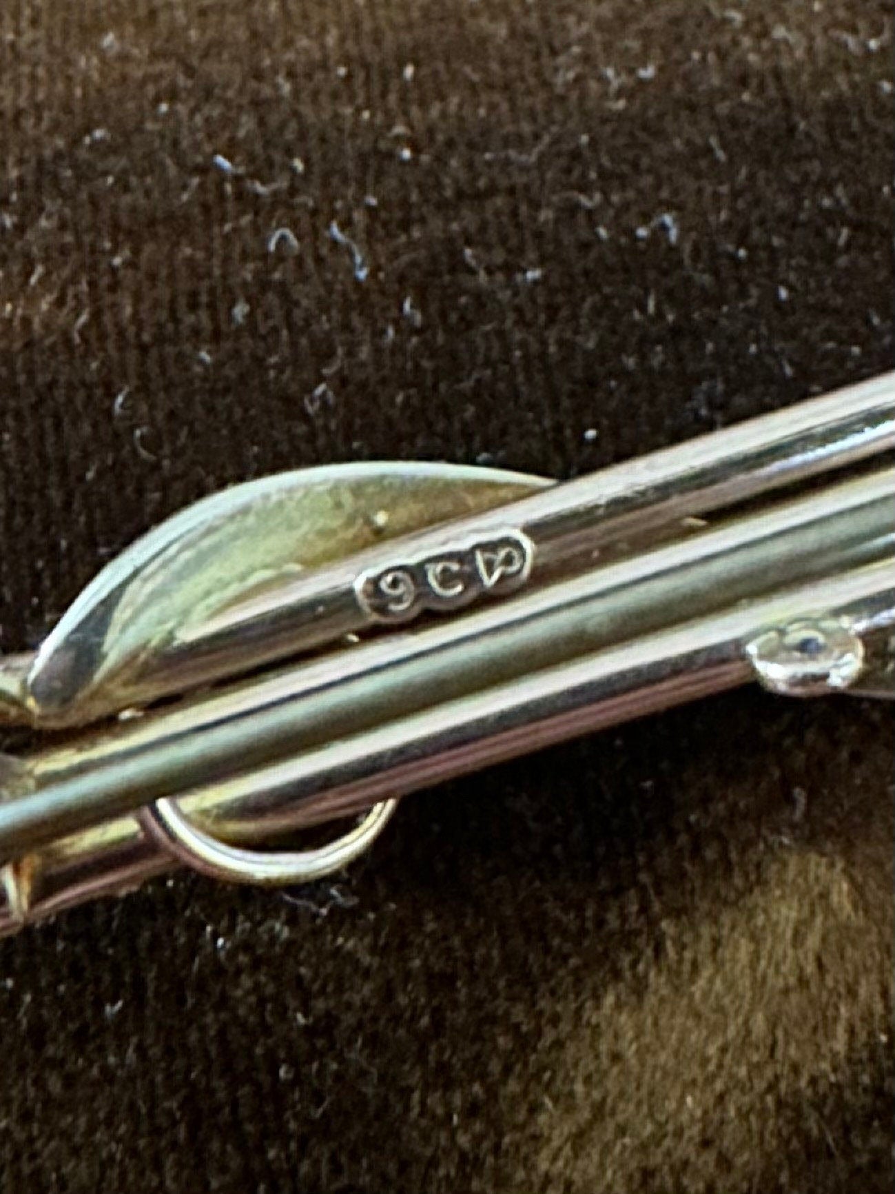 Antique Victorian Edwardian European 9ct Yellow Gold Seed Pearl Bar Pin Brooch C-Clasp