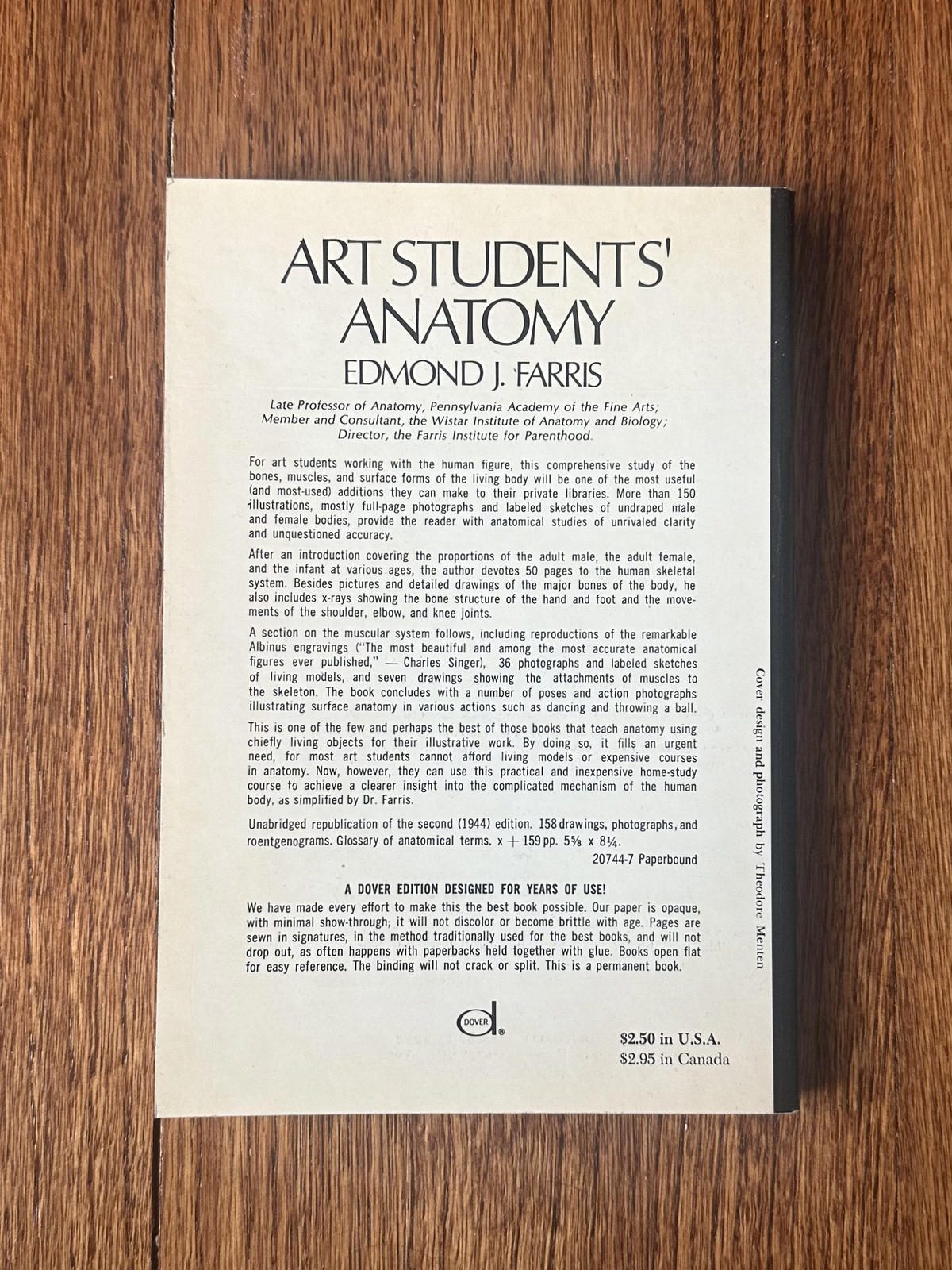1961 Art Students' Anatomy by Edmond J. Farris Paperback Book Illustrated