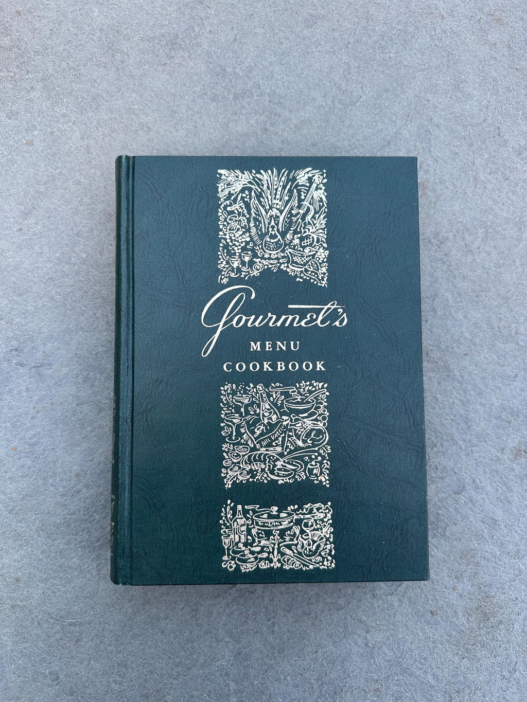Vintage 1964 Gourmet's Menu Cookbook A Collection of Epicurean Menus and Recipes Illustrated Hardcover Book