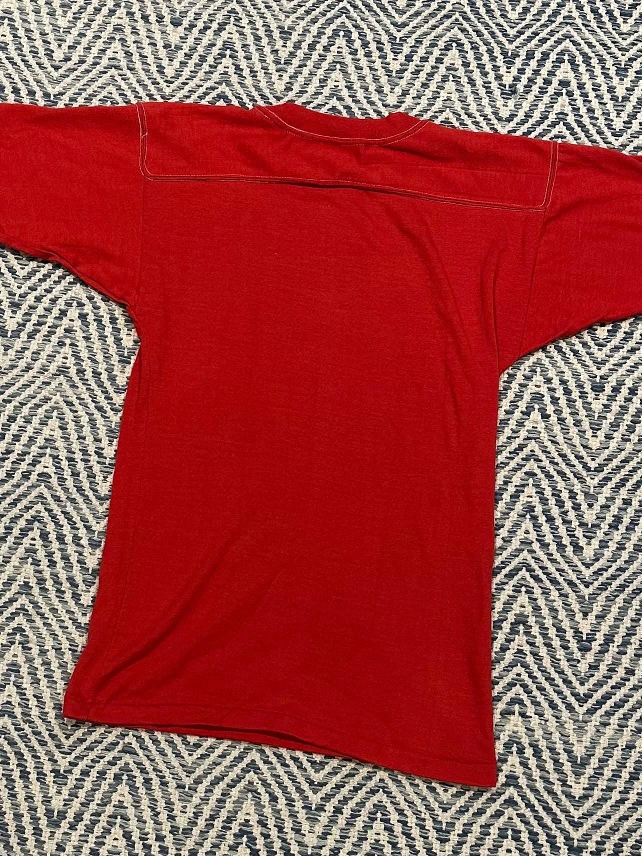 RARE Vintage 1970s Sunnybrook Acres Resort Lake George NY New York Souvenir Red Ringer Tee Poly-Cotton Blend RN 13765 Size Small