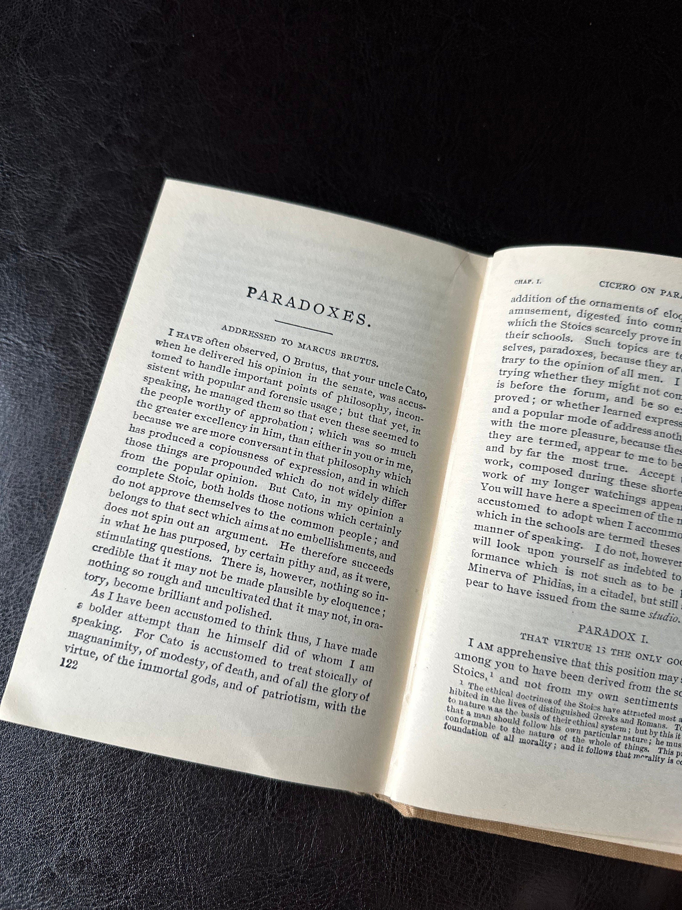 Antique 1896 Cicero's Essays on Old Age and Friendship, Also His Paradoxes Hardcover Cloth Binding Pocket Book David McKay, Publisher