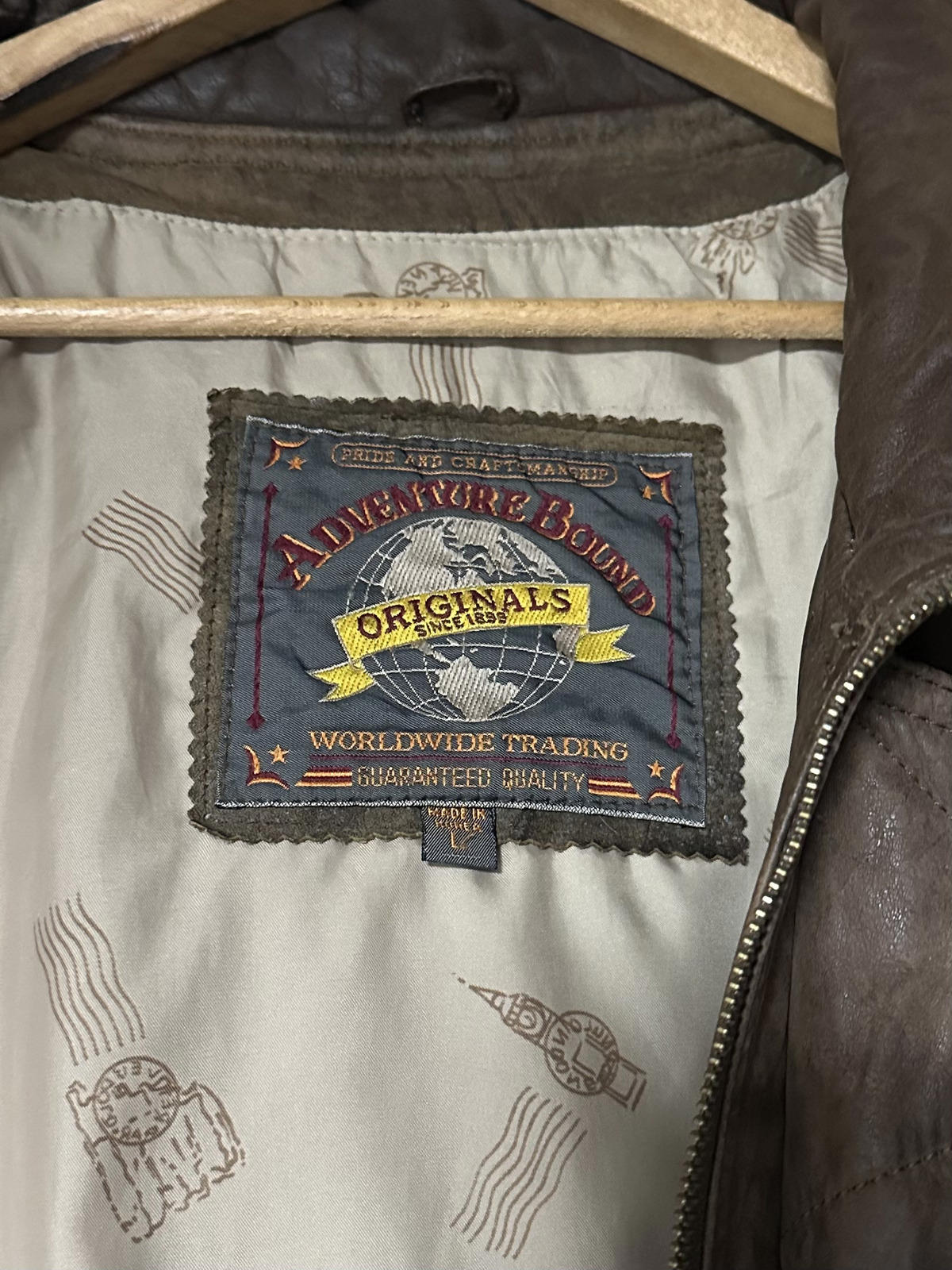 1990s Wilson Genuine Leather Brown Bomber Jacket Adventure Bound